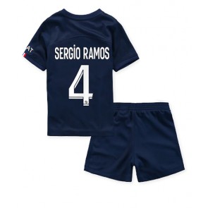 Paris Saint-Germain Sergio Ramos #4 kläder Barn 2022-23 Hemmatröja Kortärmad (+ korta byxor)